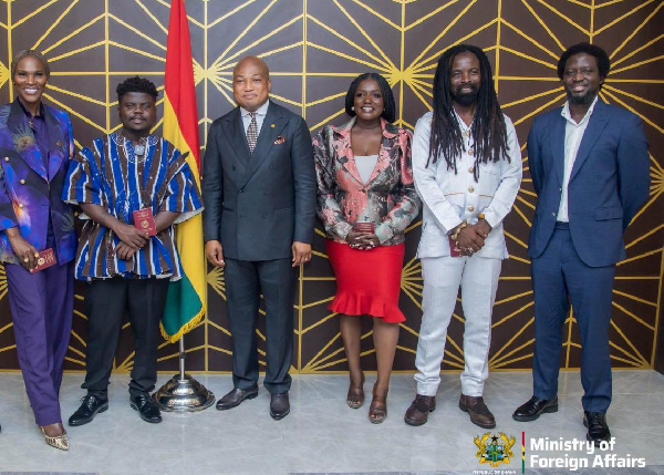 Okudzeto Ablakwa with the recipients of the diplomat passports