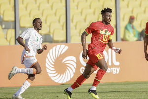 Mohammed Kudus (in red) in action against Niger