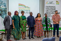 Apparel manufacturers and policy stakeholders in a group photo at the event