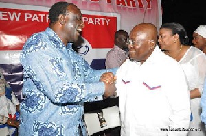 Alan Kyerematen and Akufo-Addo in a hearty chat