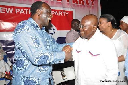 Alan Kyerematen and Akufo-Addo in a hearty chat