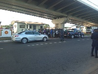 Police personnel had to disperse the crowd at the Circle underbridge