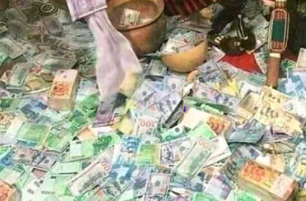 File photo of money secured through rituals