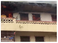 The fire is alleged to have been caused by a gas explosion
