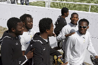 A rare photo of Muntari, Essien, Gyan and others have sparked reactions online