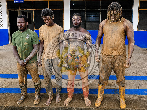 The four armed thugs arrested for allegedly engaging in illegal mining