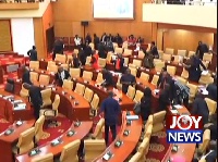 The Minority walked out immediately the Speaker introduced the new MP