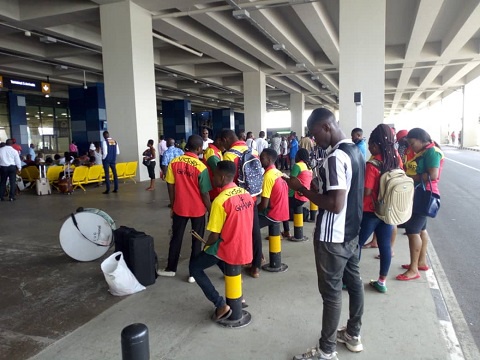 Some supporters at the Kotoka International Airport