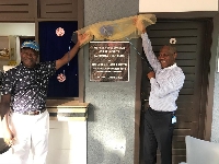 George Owusu-Ansah handing over a refurbished halfway house