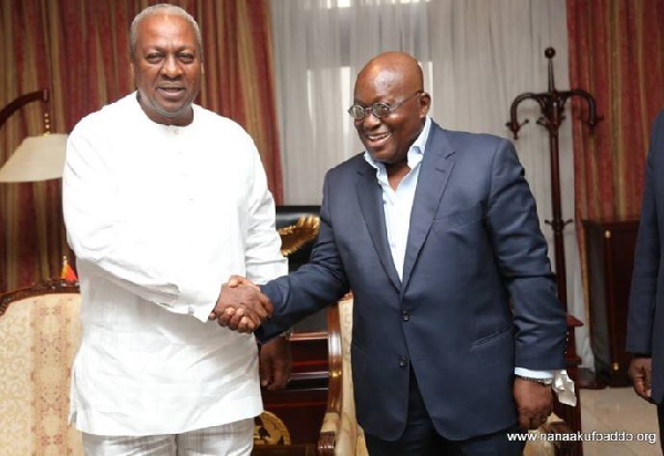 John Mahama (L) and President Akufo-Addo are expected to slug it out in the debate