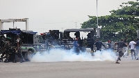Police fire teargas for some protesters today
