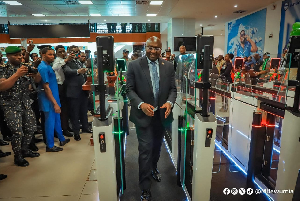 Dr. Bawumia at the launch of the launch of the e-gates.