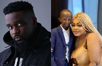 Sarkodie, Grand P and his girlfriend, Eudoxie Yao