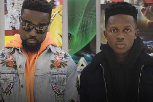 Strongman in a collage with his former boss, Sarkodie
