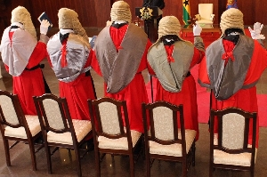 A file photo of justices of the court