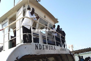 Nana Akufo-Addo, NPP flagbearer on board the ferry