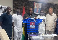 John Mahama was presented with a jersey