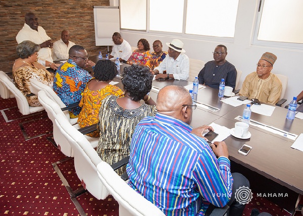 Mahama in a meeting with former ambassadors and High commissioners