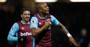 Andre Ayew wheels away to celebrate his leveller
