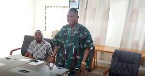 Jerry Yao Ameko (standing) is the DCE for Adaklu District
