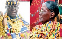 Otumfuo Osei Tutu II and his late mum Asantehemaa
