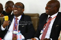 Kwesi Nyantakyi (L), GFA President with George Afriyie, Vice of the GFA