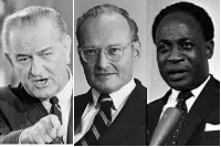 L–R: US President Johnson received a memo from Bundy describing Nkrumah as “less of a monkey”