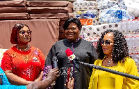 Rev Christie Doe Tetteh (M) donated items at the Accra Psychiatric Hospita