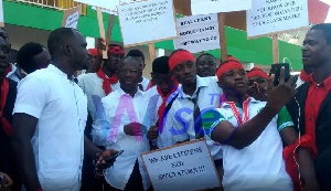 NDC youth demonstrating against government's flagship employment program, NABCO