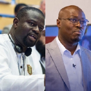 Frank Annoh-Dompreh (left), Miniority leader Dr Cassiel Ato Forson (right)