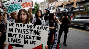 A rally to mark the 76th anniversary of the Nakba in Brooklyn borough of New York City