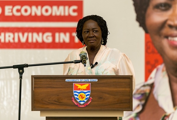 Prof. Naana Jane Opoku-Agyemang addressing the audience at the event