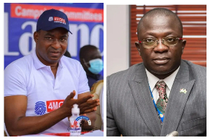 A photo collage of Chairman Wontumi (L) and Bryan Acheampong