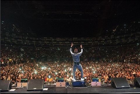 Wizkid performing at the 02 Arena in London