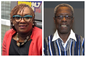 Dr Tony Aidoo (R) has condemned the recent assault on Mavis Hawa Koomson (L)