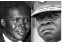L-R. Apollo Milton Obote and Idi Amin Dada, were allies but fell out later in the political game