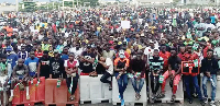 A file photo of some protesters at the 2020 #EndSARS in Nigeria