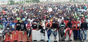 A file photo of some protesters at the 2020 #EndSARS in Nigeria