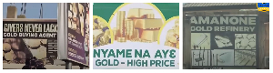 A screenshot of some gold-buying shops in Waasa Akropong