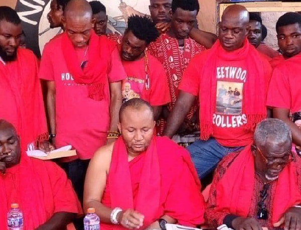 Nii Doku III and some leaders at the media interaction