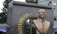 A part of the cenotaph for Dr Omane Boamah