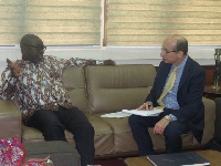 Mr. Asoma Cheremeh in an interaction with Chairman of the World Cocoa Foundation Ricky Scobey
