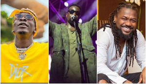 Shatta Wale(R) Sarkodie (M) and Samini (R)