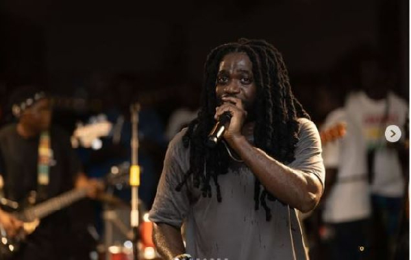 Ghanaian musician Ayisi performing at an event