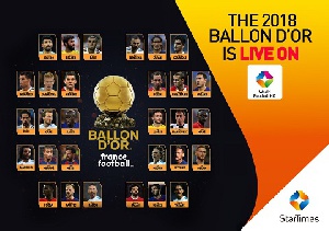 The 2018 Ballon d'OR will be live on StarTimes