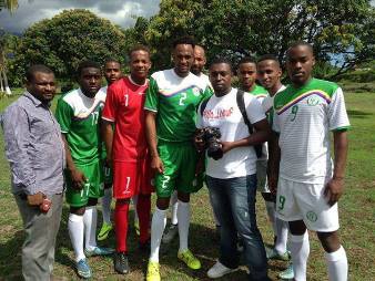 Comoros displaying their new kits