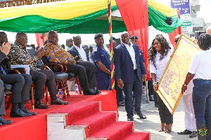 President Akufo-Addo at the welcoming ceremony of the Fridtjof Nansen Fisheries Research Vessel