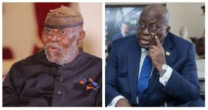 Dr. Nyaho Nyaho-Tamakloe (left), President Nana Addo Dankwa Akufo-Addo (right)