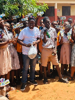 Some of the BECE candidates with their Assembly Member, Japhet Festus Gbede