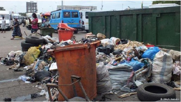 File photo: Street in Accra filled with waste